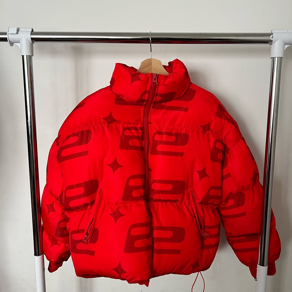 Edikted Red Puffer Jacket